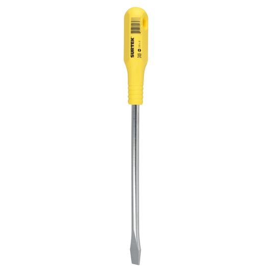 D408 Destornillador amarillo plano barra redonda 3/8" X 8"