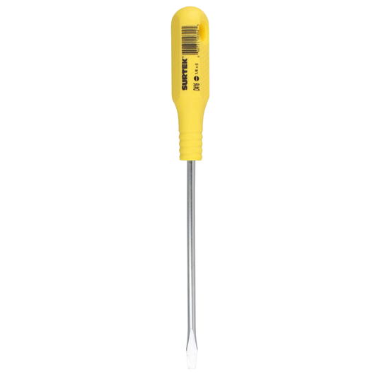 D416 Destornillador amarillo plano barra redonda 1/4" X 6"
