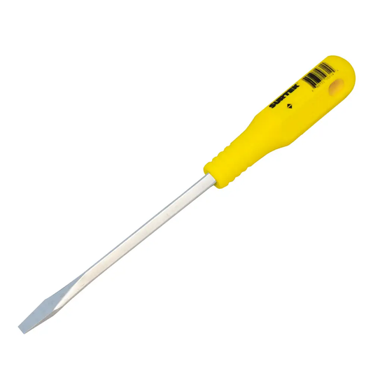 D464 Destornillador amarillo plano barra cuadrada 1/4" X 4"