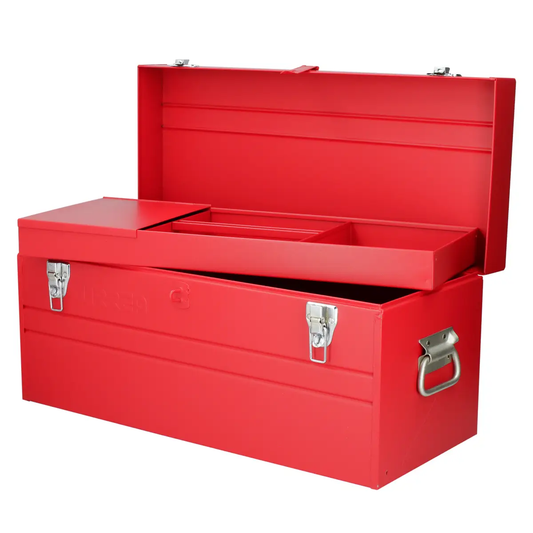 D8 Caja portaherramientas metálica roja 23" X 10" X 11"