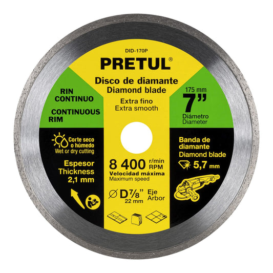 DID-170P Disco diamantado continuo, 7", Pretul