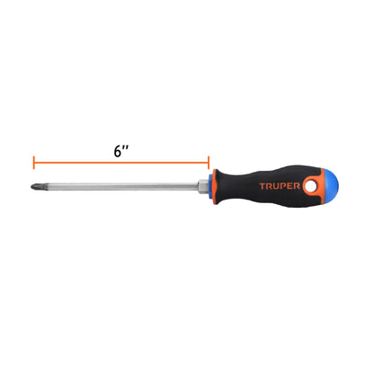 DP-1/4X6B Destornillador punta phillips 1/4" x 6" mango Comfort Grip