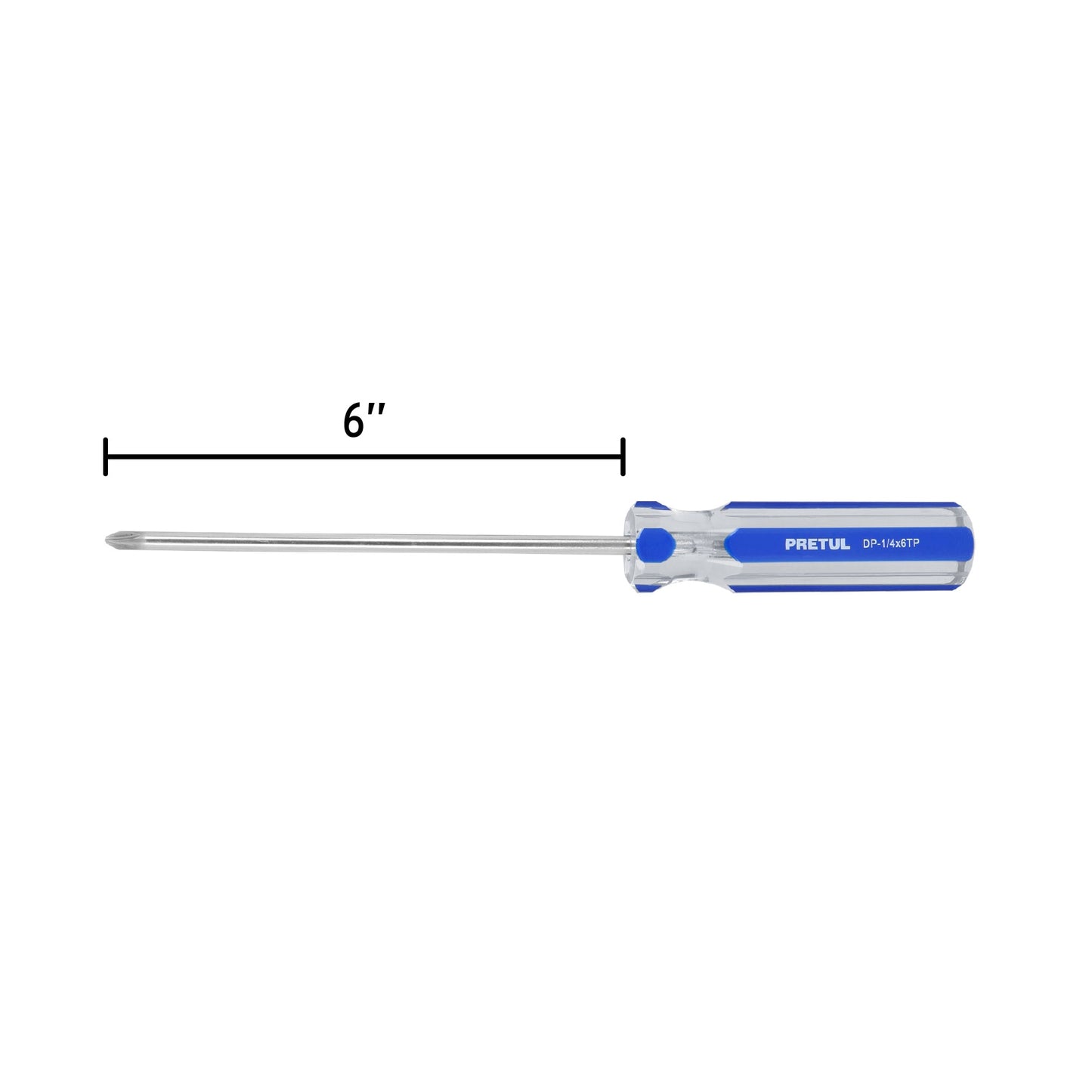 DP-1/4X6TP Destornillador punta phillips 1/4" x 6", mango PVC, Pretul