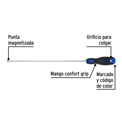 DP-1/8X8BP Desarmador punta Phillips,1/8x8', mango Comfort Grip, Pretul