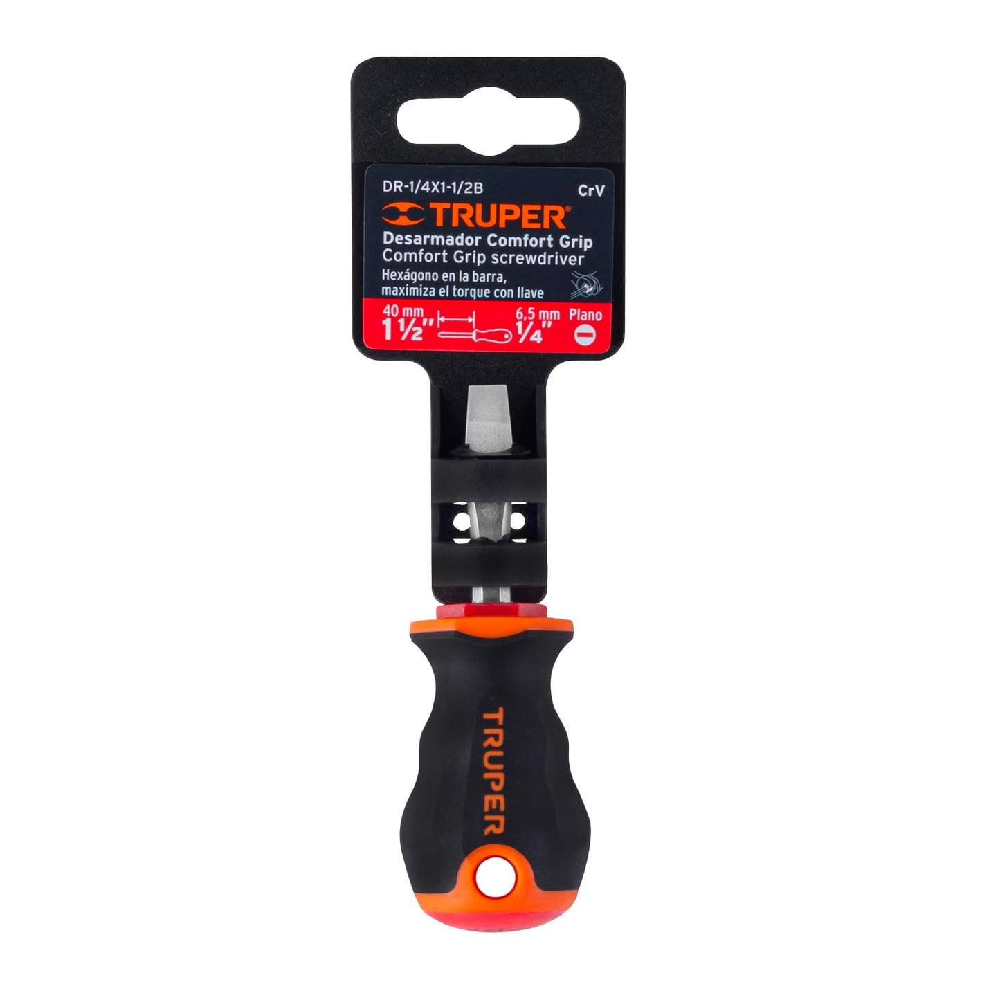 DR-1/4X1-1/2B Destornillador punta pala 1/4" x 1-1/2" mango Comfort Grip