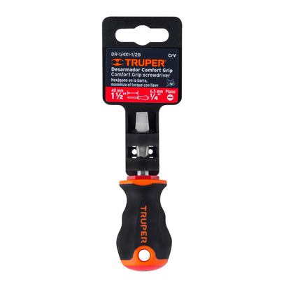 DR-1/4X1-1/2B Destornillador punta pala 1/4" x 1-1/2" mango Comfort Grip
