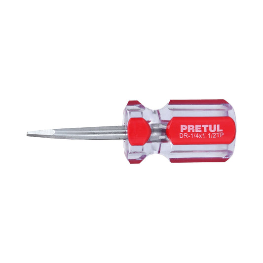 DR-1/4X1-1/2TP Destornillador punta pala 1/4" x 1-1/2", mango PVC, Pretul