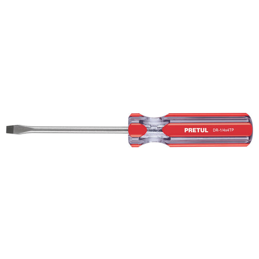 DR-1/4X4TP Destornillador punta pala 1/4" x 4", mango PVC, Pretul