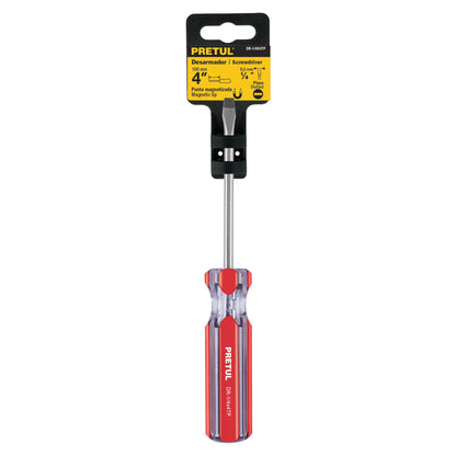 DR-1/4X4TP Destornillador punta pala 1/4" x 4", mango PVC, Pretul