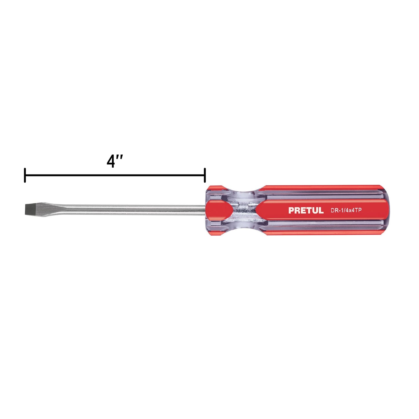 DR-1/4X4TP Destornillador punta pala 1/4" x 4", mango PVC, Pretul