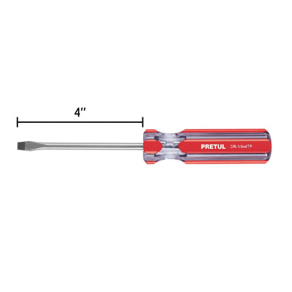 DR-1/4X4TP Destornillador punta pala 1/4" x 4", mango PVC, Pretul