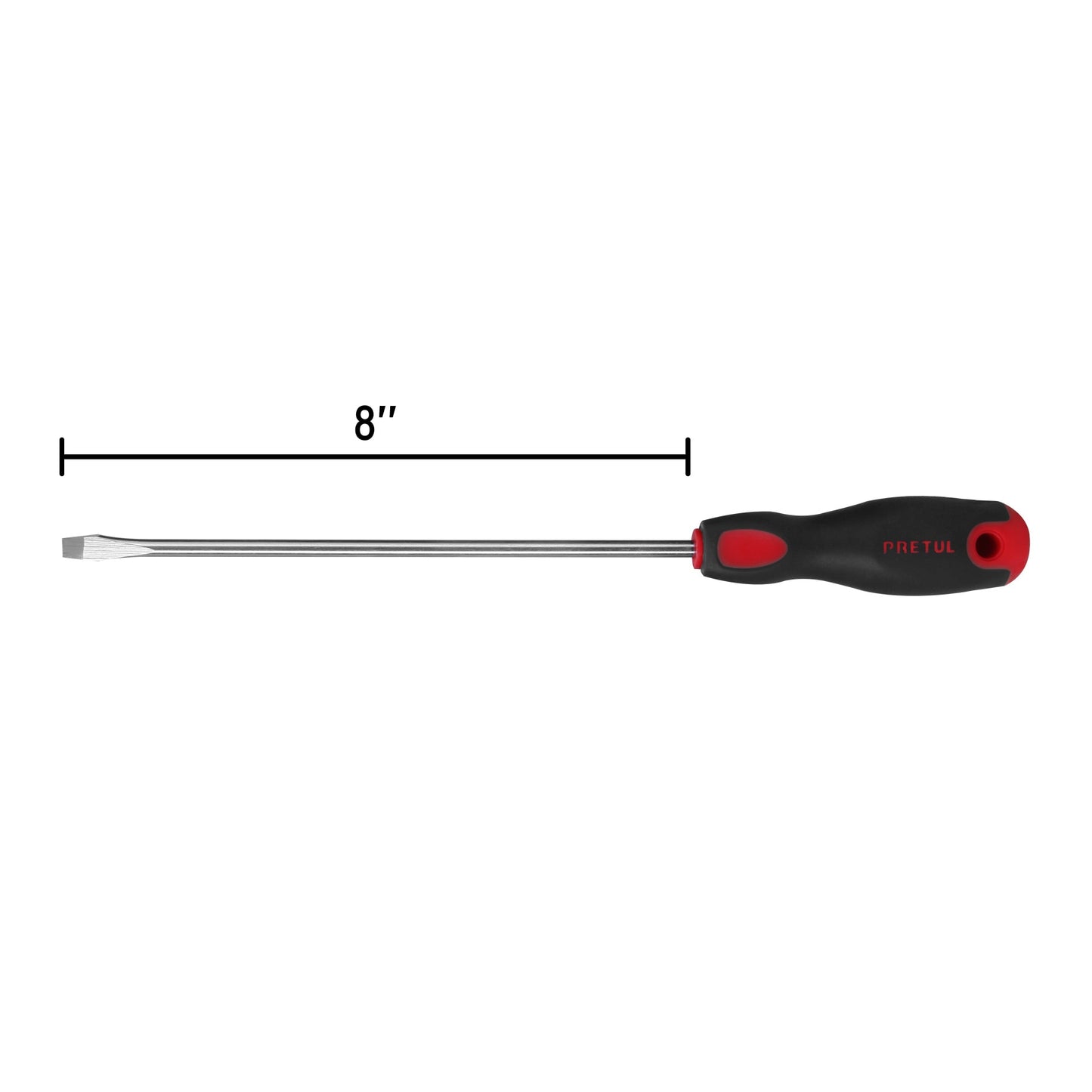 DR-1/4X8BP Destornillador punta pala, 1/4" x 8", mango Comfort Grip, Pretul