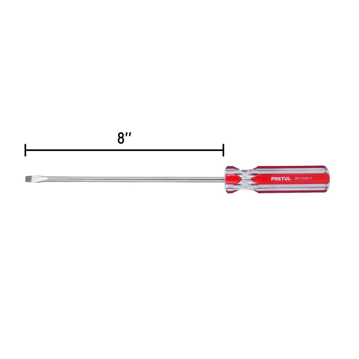 DR-1/4X8TP Destornillador punta pala 1/4" x 8", mango PVC, Pretul