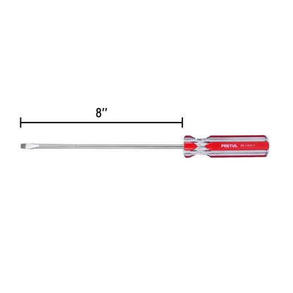 DR-1/4X8TP Destornillador punta pala 1/4" x 8", mango PVC, Pretul
