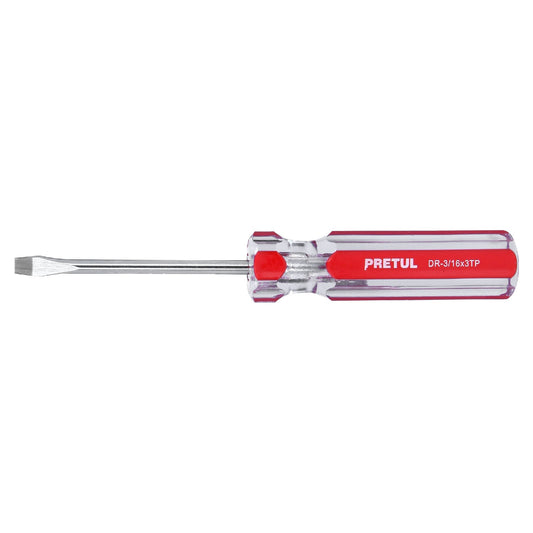 DR-3/16X3TP Destornillador punta pala 3/16" x 3", mango PVC, Pretul