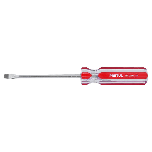 DR-3/16X4TP Destornillador punta pala 3/16" x 4", mango PVC, Pretul