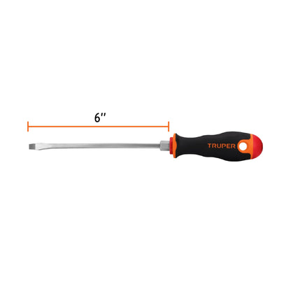 DR-3/16X6B Desarmador plano 3/16 x 6', mango Comfort Grip