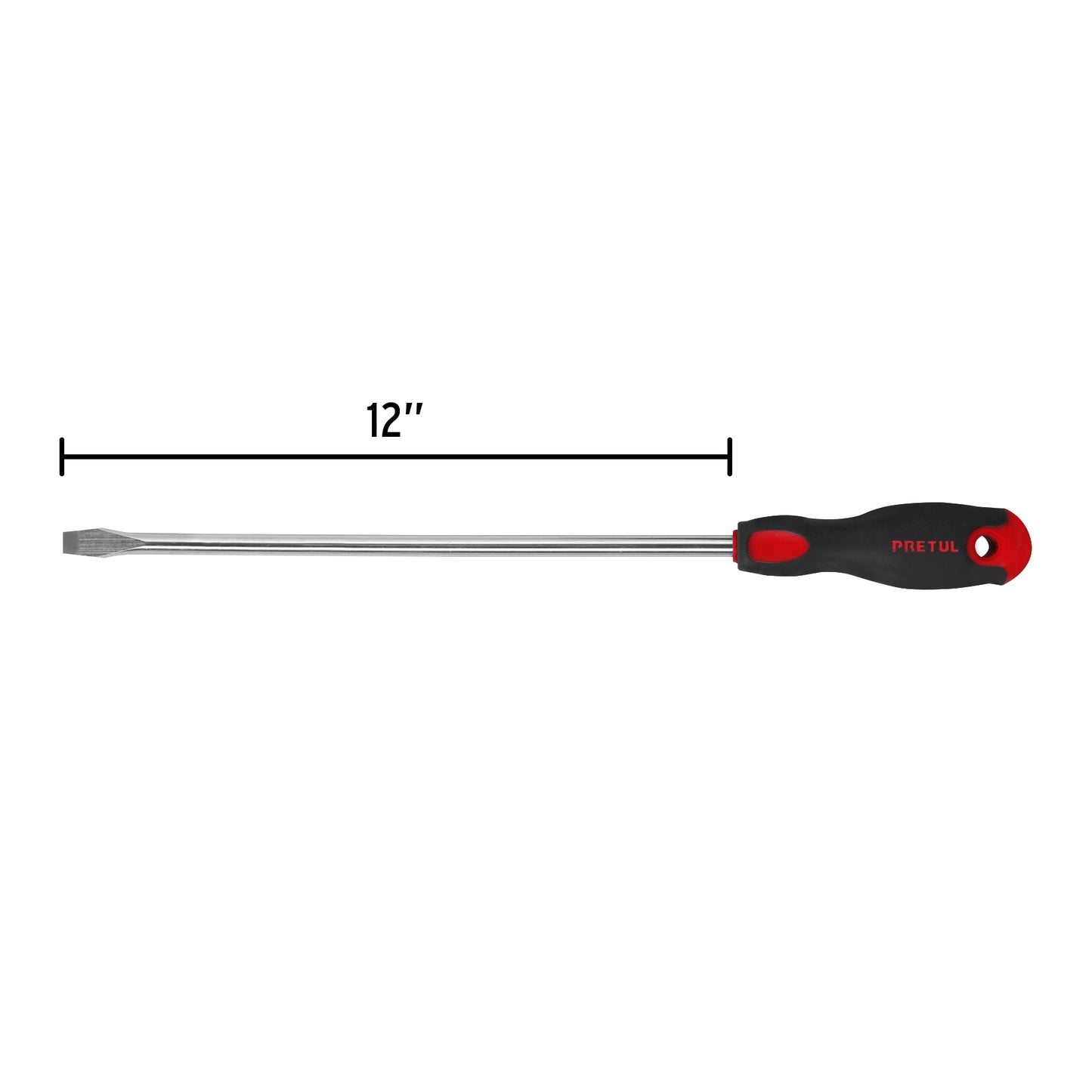 DR-3/8X12BP Desarmador plano, 3/8' x 12', mango Comfort Grip, Pretul