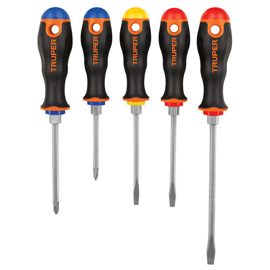 DTJ-5B Juego de 5 destornilladores, mangos Comfort Grip