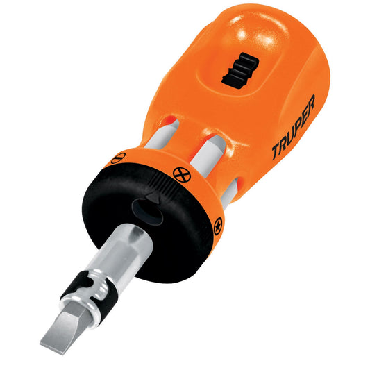 DTROM-12 Destornillador tipo tatamaco con ratchet y 6 puntas dobles