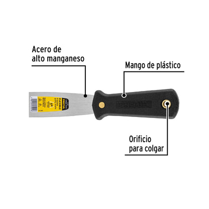 E-1F Espátula flexible, mango plástico, 1' pretul