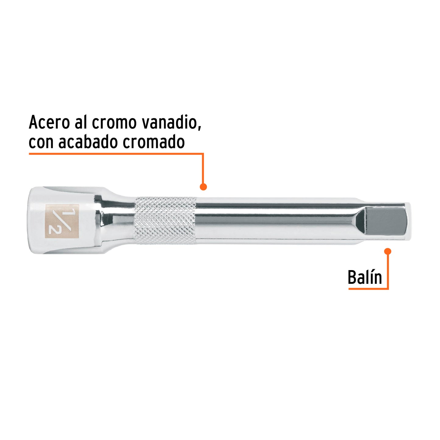 E-5461 Extensión de 5" para ratchet, para copas mando 1/2"