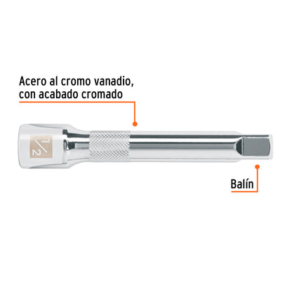 E-5461 Extensión de 5" para ratchet, para copas mando 1/2"