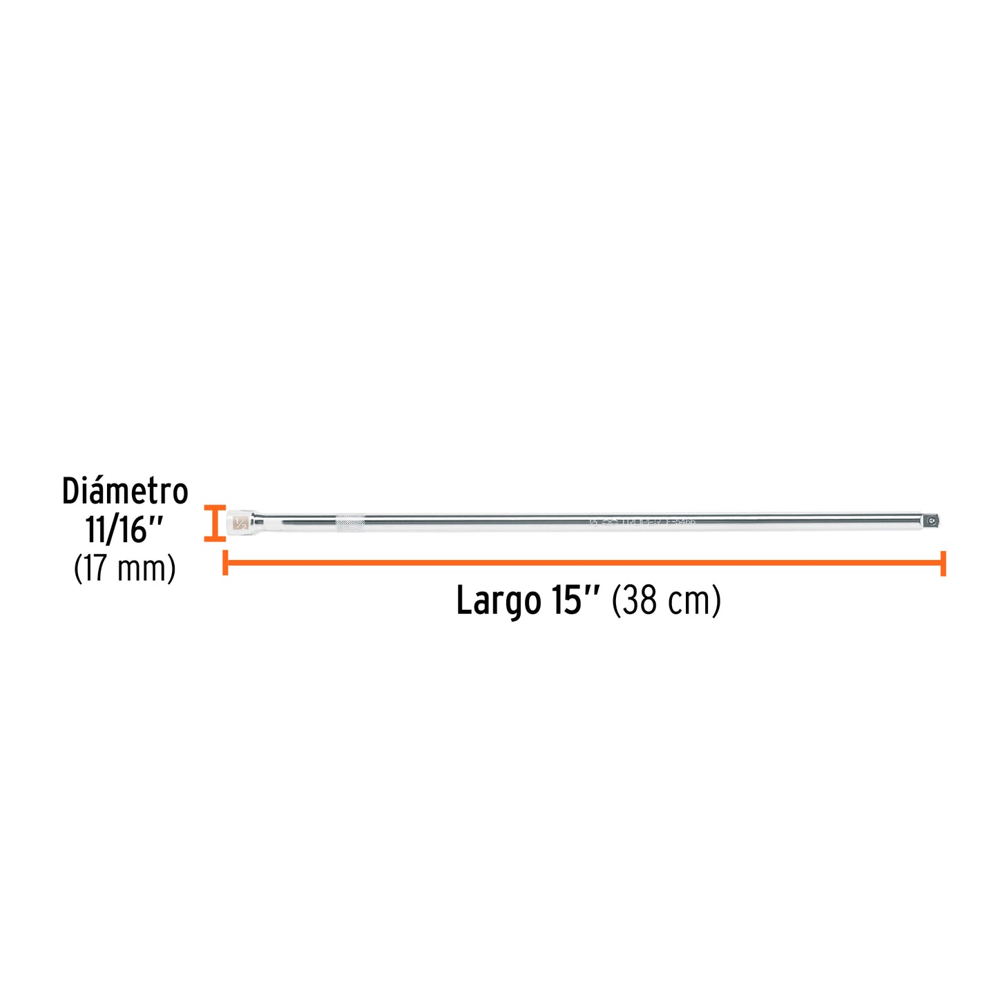 E-5464 Extensión de 15" para ratchet para copas mando 1/2"