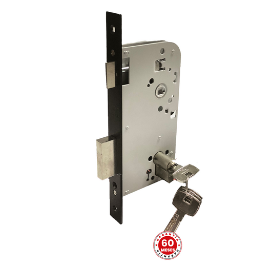 E3520-NG Cerradura para entrada principal con picaporte, color negro