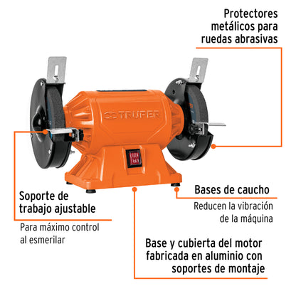 EBA-6 Esmeril de banco de 6" de 1/2 Hp