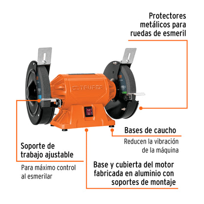 EBA-8 Esmeril de banco de 8" de 3/4 Hp