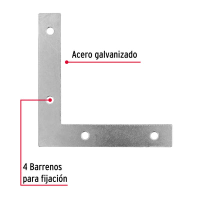 ECAN-3-1/2 Escuadra cantonera, 3-1/2' x 3-1/2', bolsa con 24 pzas