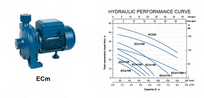 ECM158 Bomba de agua centrífuga 1 HP 90 L/min 1" NPT Aquastrong