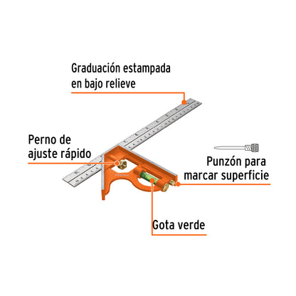 ECT-12 Escuadra de combinación, 12'