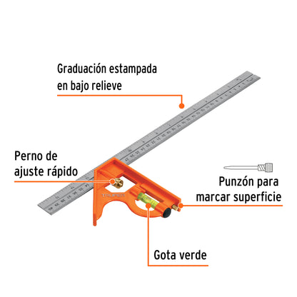 ECT-16 Escuadra de combinación, 16"