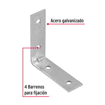 EESQ-2 Escuadra esquinera, 2' x 2', bolsa con 24 pzas