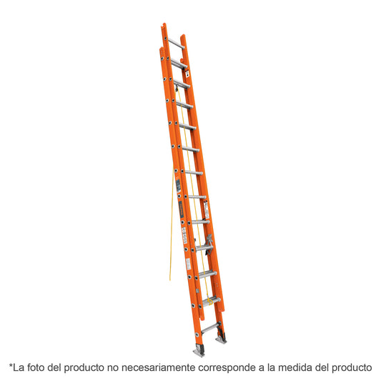 ESE-228FV Escalera de extensión, tipo II, 28 peldaños, fibra de vidrio
