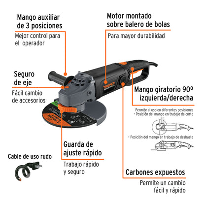 ESMA-9N3 Pulidora angular 9", 2.100 W Truper