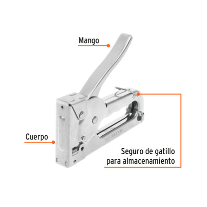 ET-19 Grapadora tipo pistola para ¼ y 5/16, con 200 grapas