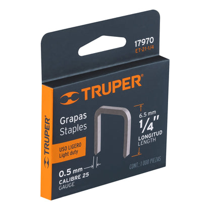 ET-21-1/4 Grapas para ET-21, 1/4", caja con 1000 piezas