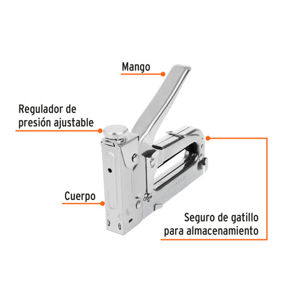 ET-21 Grapadora tipo pistola para ¼',5/16', 3/8', con 200 grapas