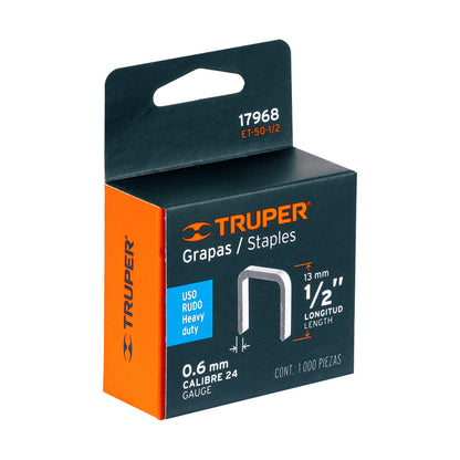 ET-50-1/2 Grapas para ET-50, 1/2", caja con 1000 piezas