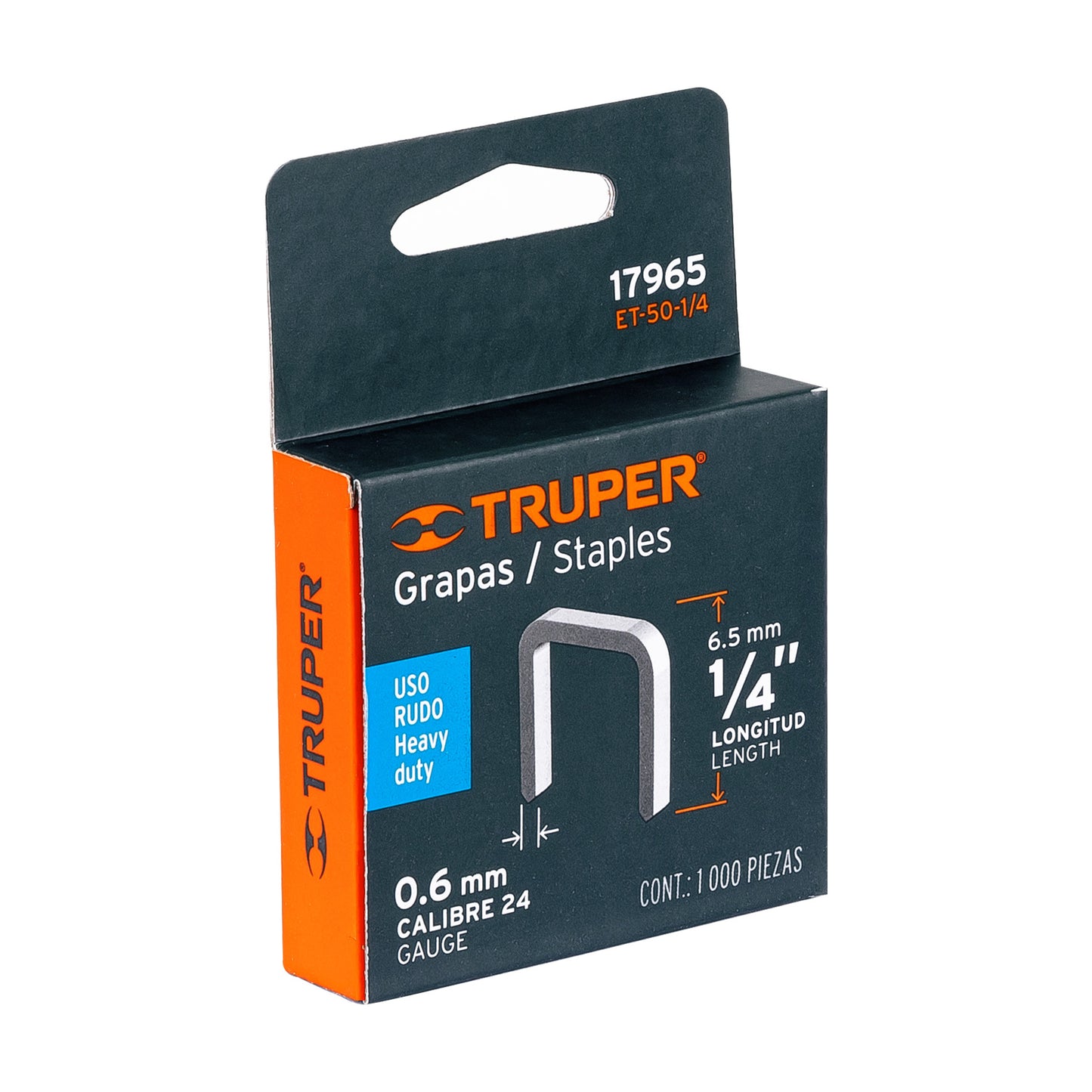 ET-50-1/4 Grapas para ET-50, 1/4", caja con 1000 piezas