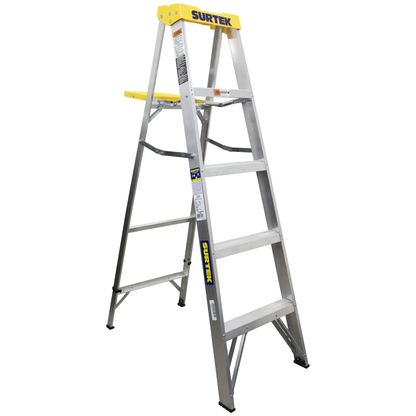 ET4 Escalera de tijera tipo 3 de aluminio y tapa plástica, 4 peldaños
