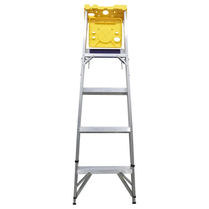 ET4 Escalera de tijera tipo 3 de aluminio y tapa plástica, 4 peldaños