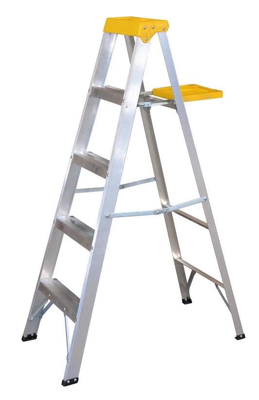 ET4 Escalera de tijera tipo 3 de aluminio y tapa plástica, 4 peldaños