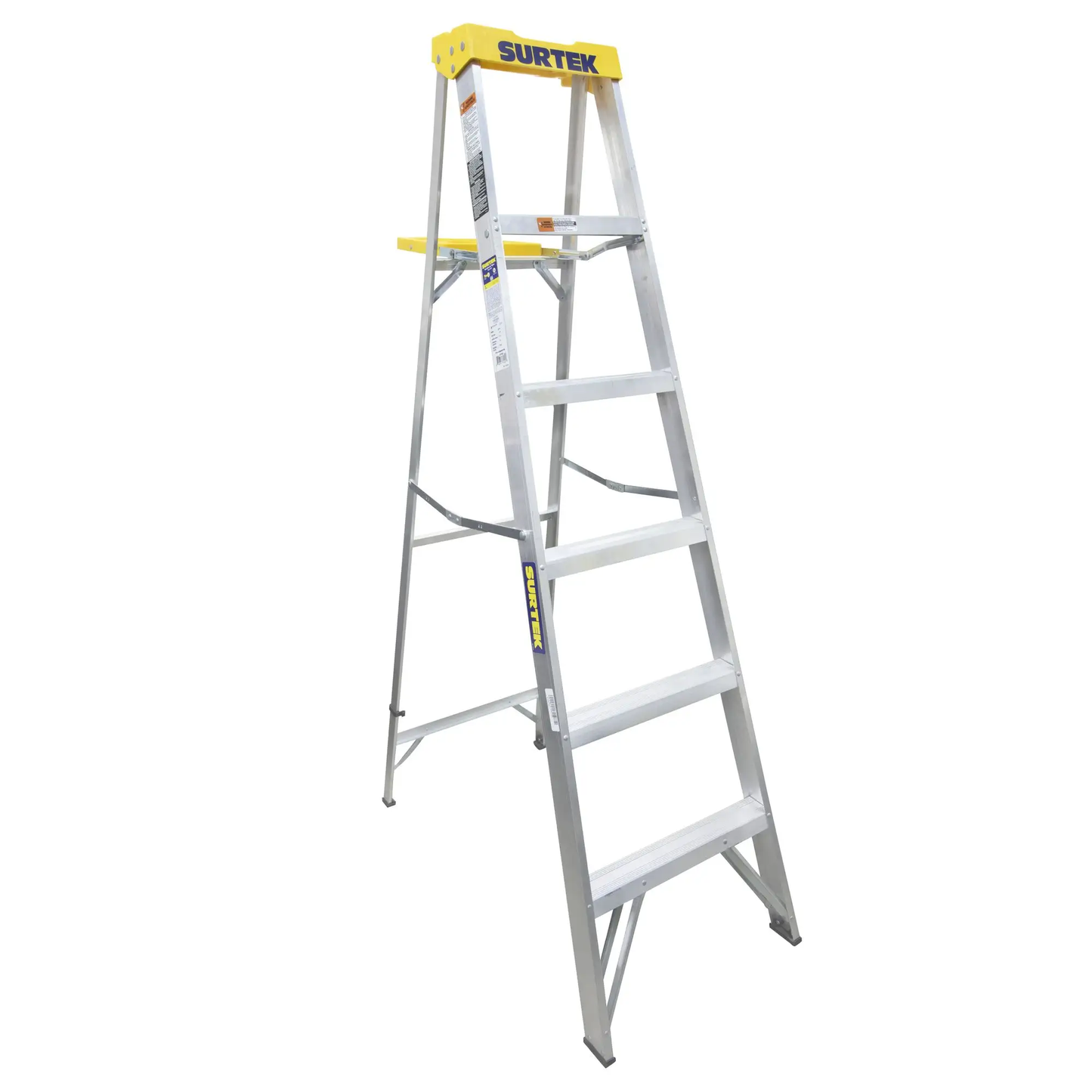 ET5 Escalera de tijera tipo 3 de aluminio y tapa plástica, 5 peldaños