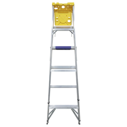 ET5 Escalera de tijera tipo 3 de aluminio y tapa plástica, 5 peldaños