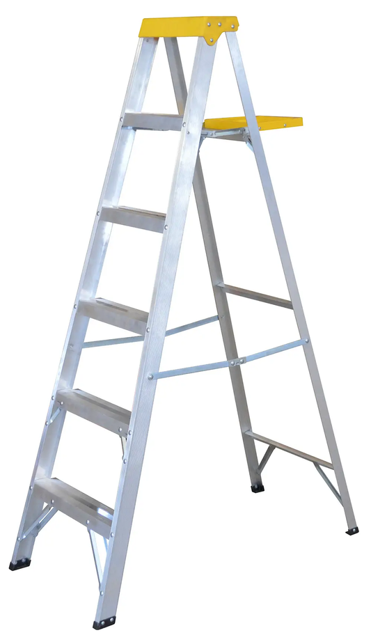 ET5 Escalera de tijera tipo 3 de aluminio y tapa plástica, 5 peldaños