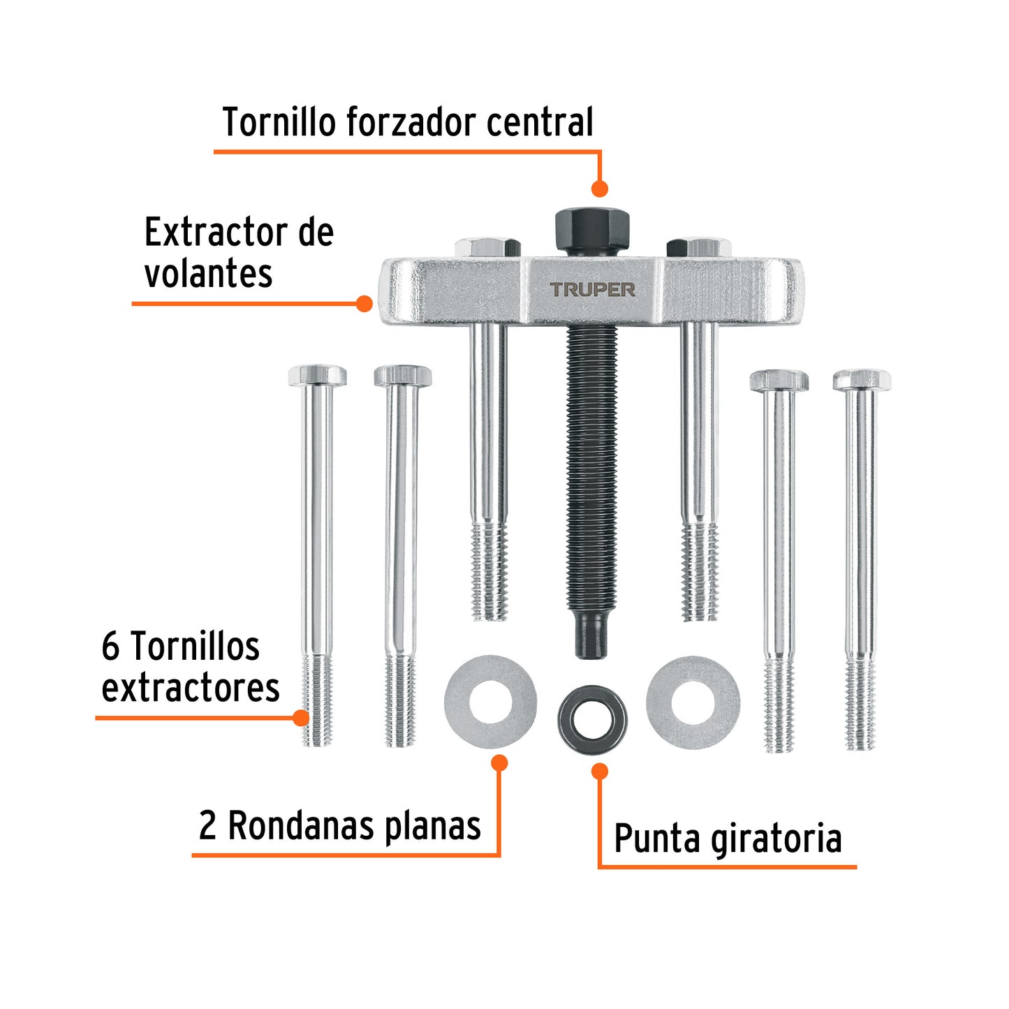 EXT-10 Juego de extractores de volantes, 10 piezas